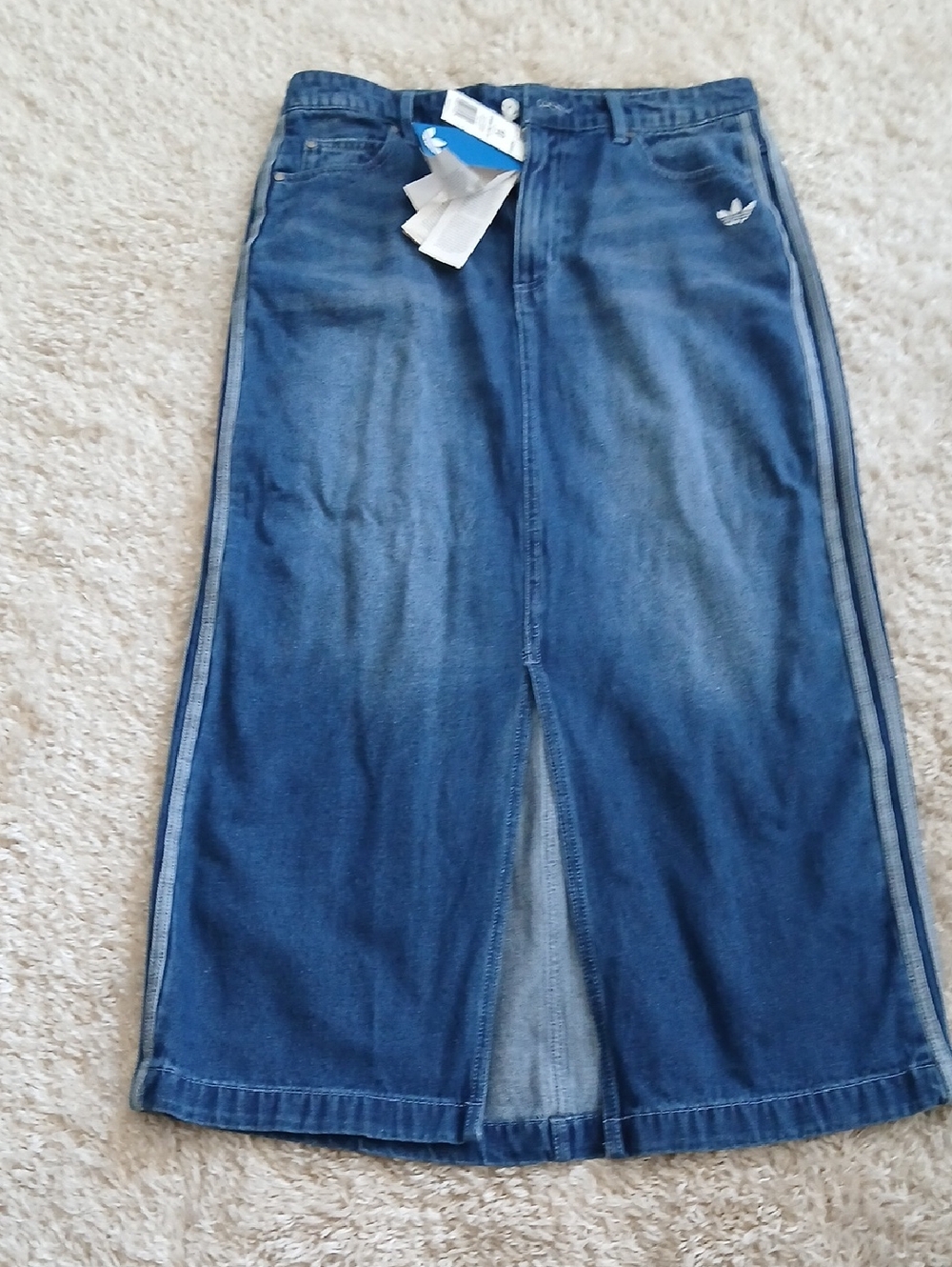 NWT ADIDAS LONG DENIM MAXI SKIRT